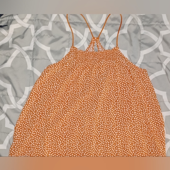 Womens Large orange poka dot tank top - Picture 2 of 6